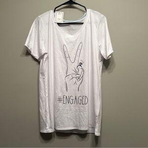 Miss to mrs shirt featuring #engaged. Brand new size large.